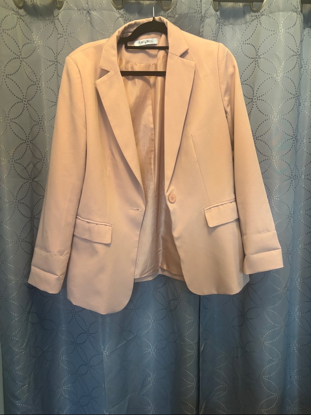 Women’s Dusty Rose Open-Front Blazer Jacket - Picture 5 of 8